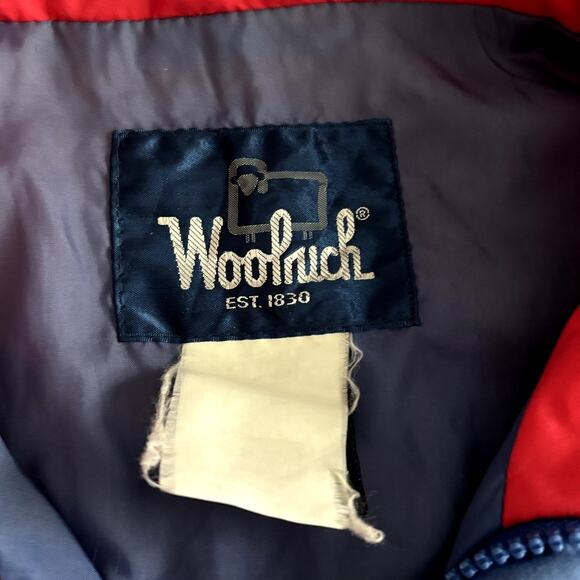 Vtg 80s Woolrich Mens Jacket Coat Red Blue Thinsulate Puffer Anorak Full Zip - Picture 6 of 10